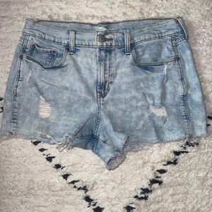 Mossimo Supply Co. Blue Jean Shorts with Distressed Details